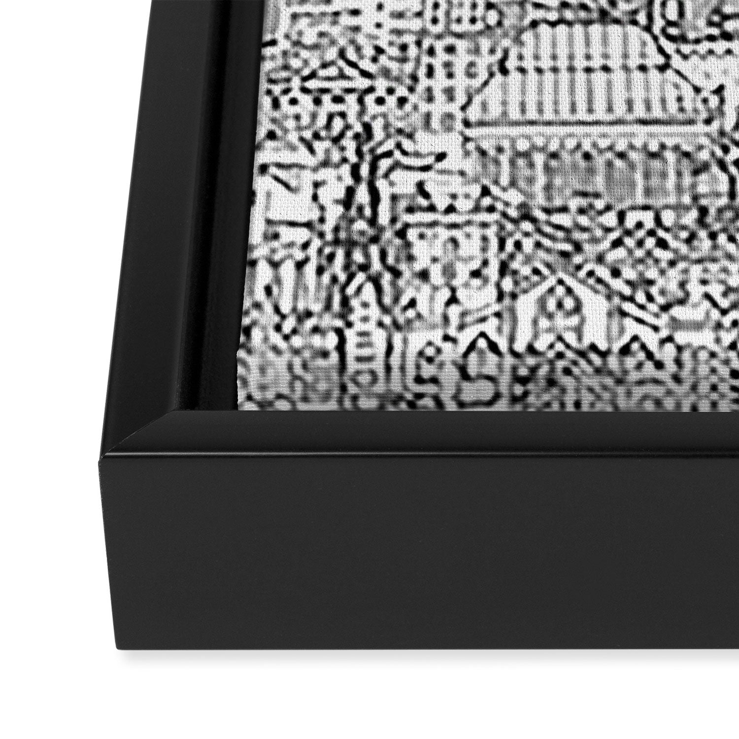 Edinburgh toile black white Framed Canvas Print Gallery Image 3