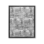 Edinburgh toile black white Framed Canvas Print Gallery Image 8
