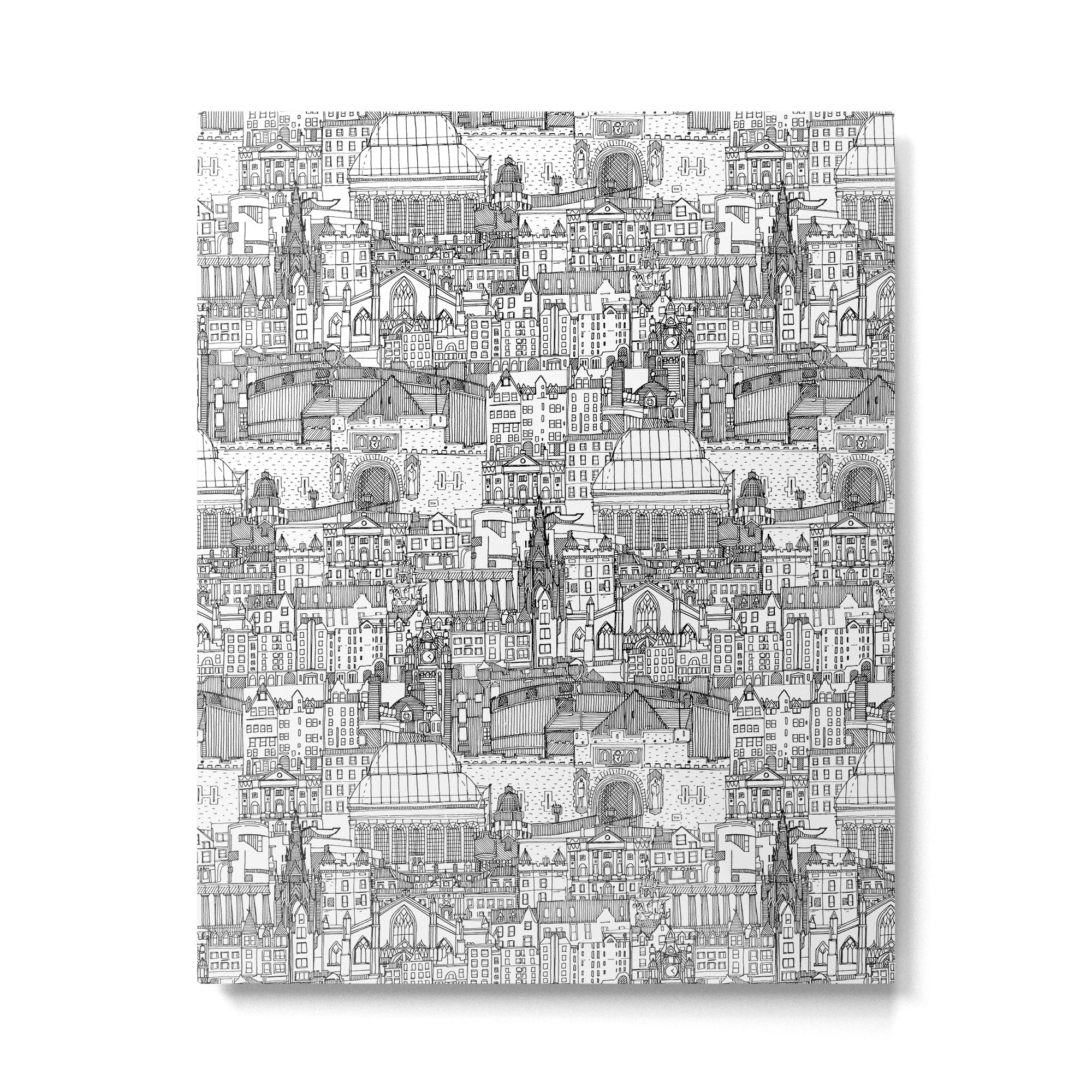 Edinburgh toile black white Metal Print Gallery Image 6