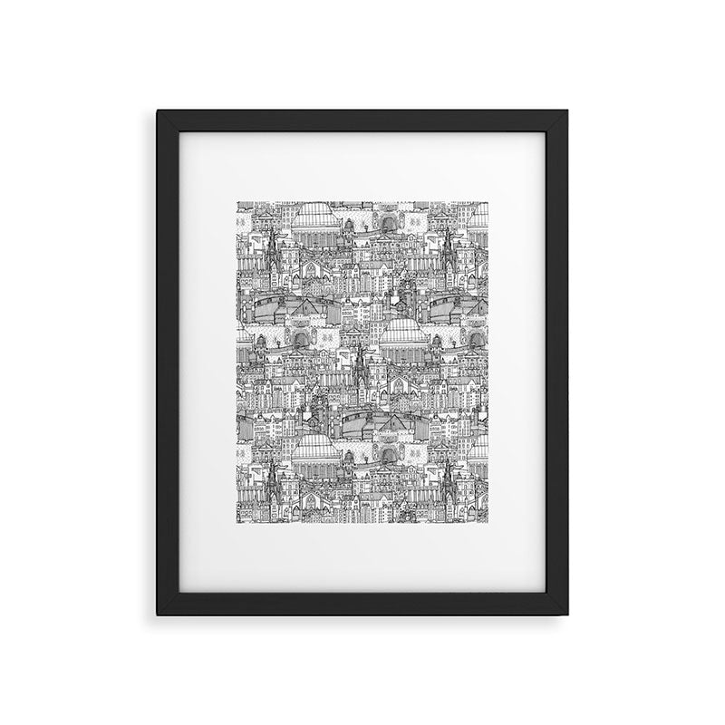 Edinburgh toile black white Framed Art Print Gallery Image 6