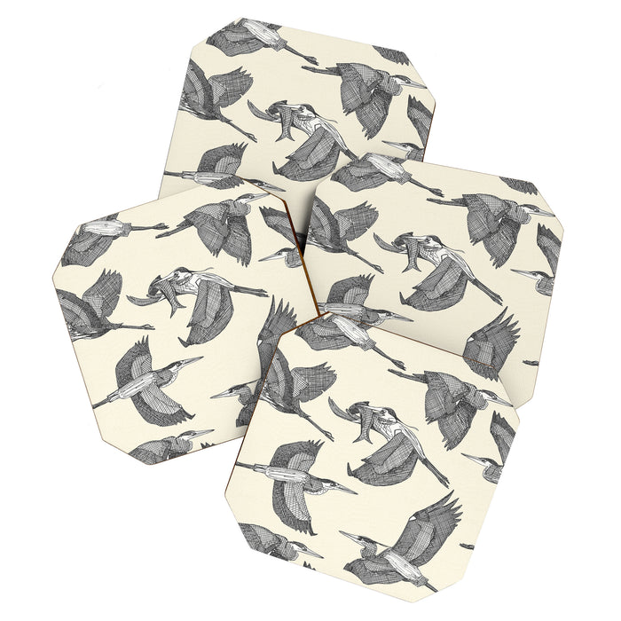 great blue herons pearl Coaster Gallery Image 1