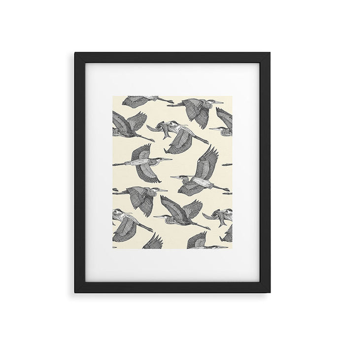 great blue herons pearl Framed Art Print Gallery Image 1