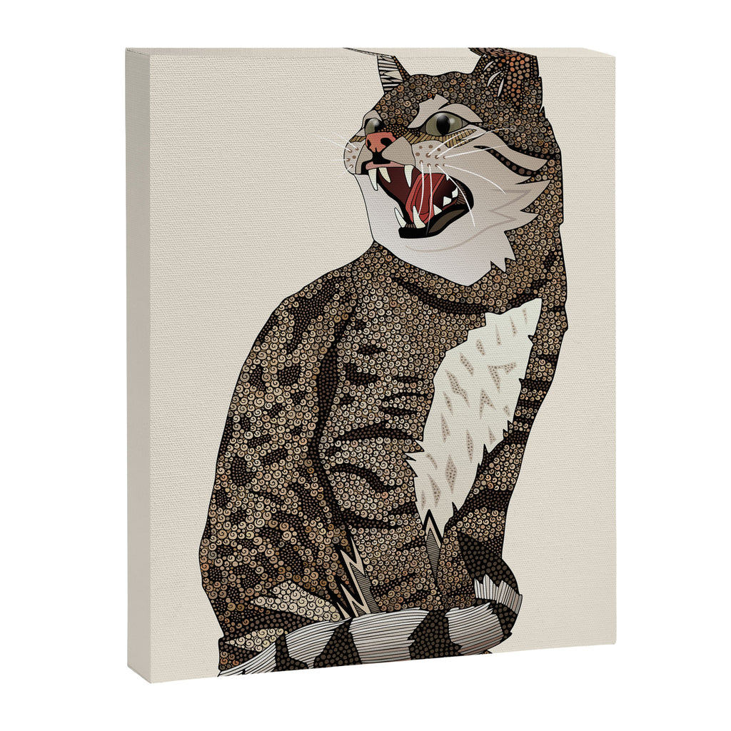 Indian desert cat off white Canvas Print Gallery Image 6