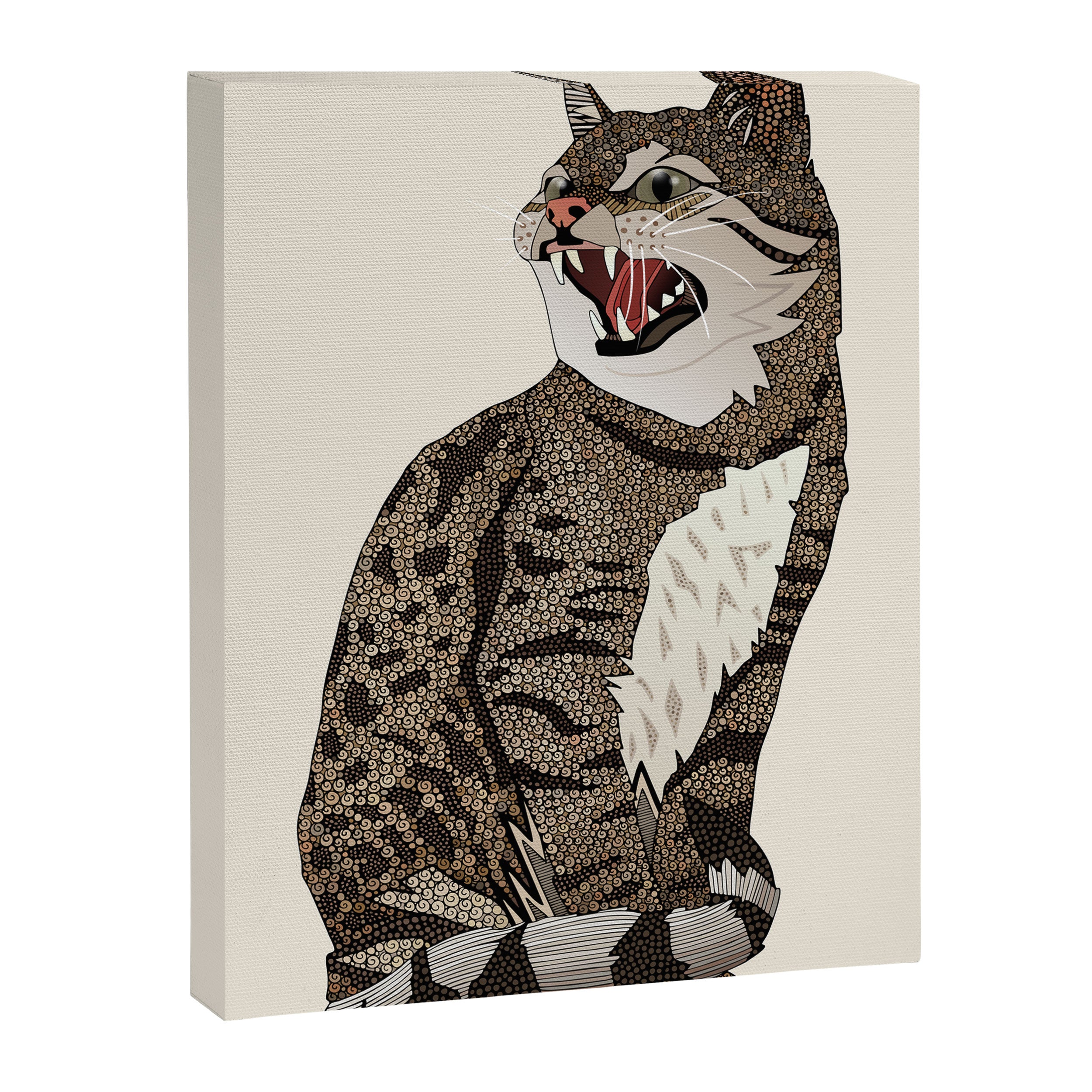 Indian desert cat off white Canvas Print Gallery Image 6