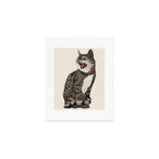 Indian desert cat off white Art Print Gallery Image 1
