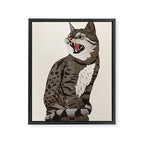 Indian desert cat off white Framed Canvas Print Gallery Image 6