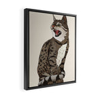 Indian desert cat off white Framed Canvas Print Gallery Image 2