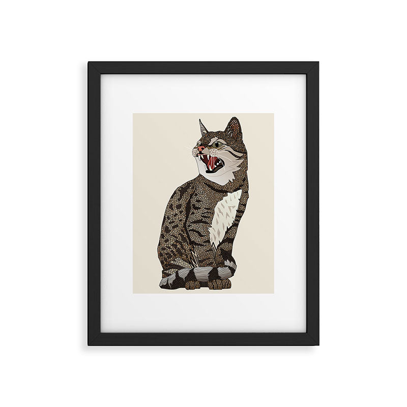 Indian desert cat off white Framed Art Print Gallery Image 5
