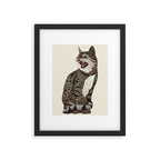 Indian desert cat off white Framed Art Print Gallery Image 5