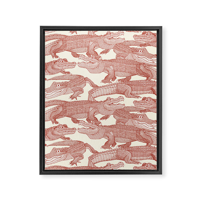 just alligators paprika Framed Canvas Print Gallery Image 1