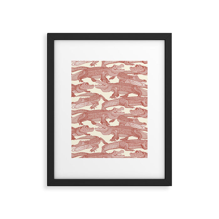 just alligators paprika Framed Art Print Gallery Image 1