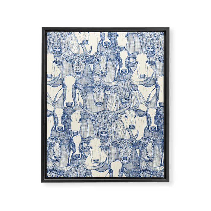 just cattle classic blue pearl Framed Canvas Print Gallery Image 1