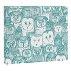just owls teal blue Canvas Print Gallery Image 8