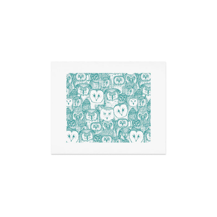 just owls teal blue Art Print Gallery Image 1