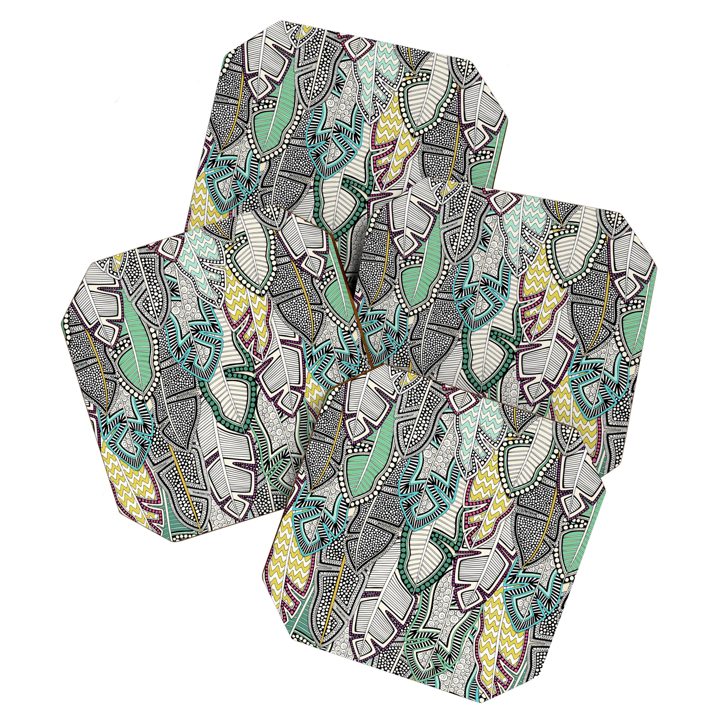 layered palm leaves Coaster Gallery Image 1