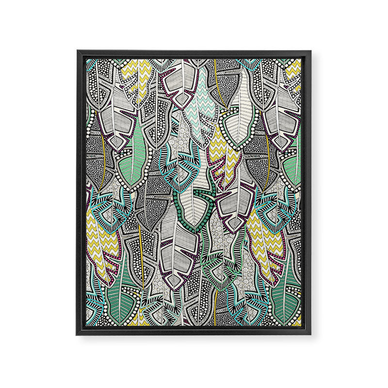 layered palm leaves Framed Canvas Print Gallery Image 8