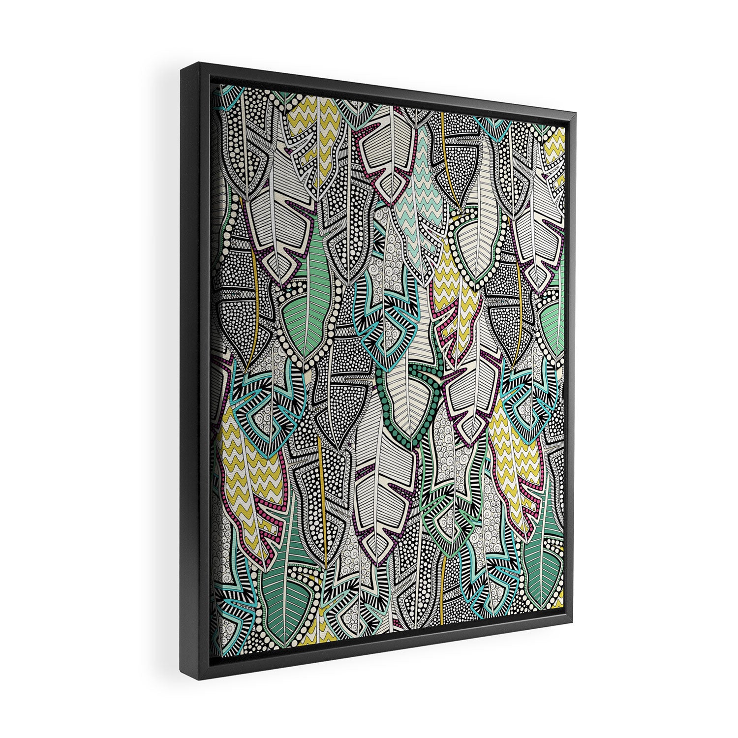 layered palm leaves Framed Canvas Print Gallery Image 2