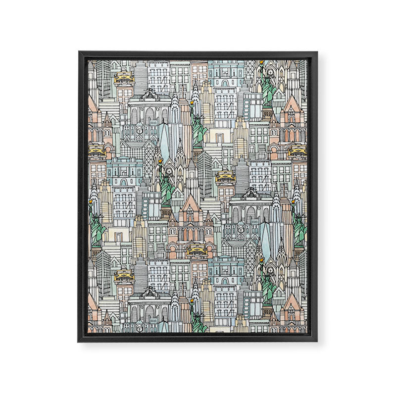 New York watercolor Framed Canvas Print Gallery Image 6