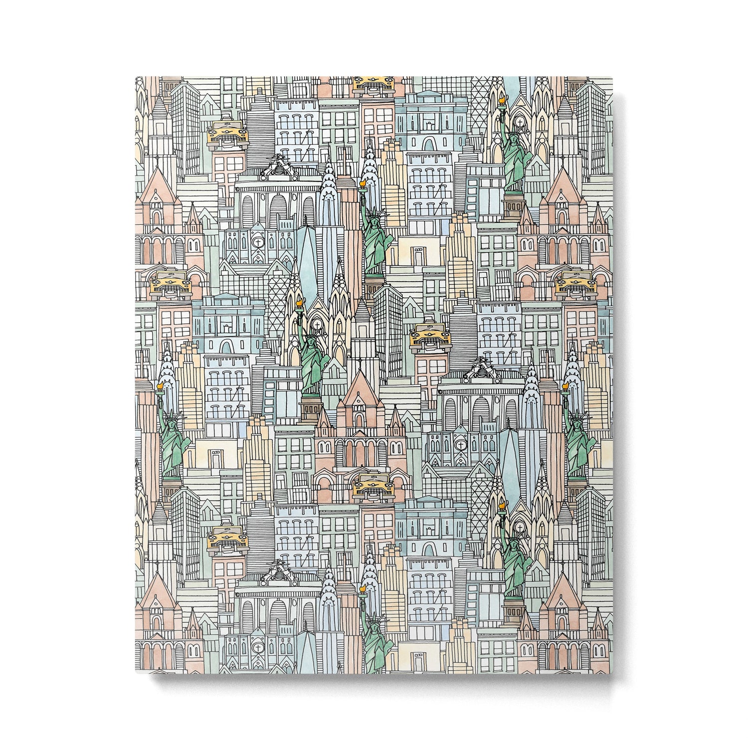 New York watercolor Metal Print Gallery Image 4