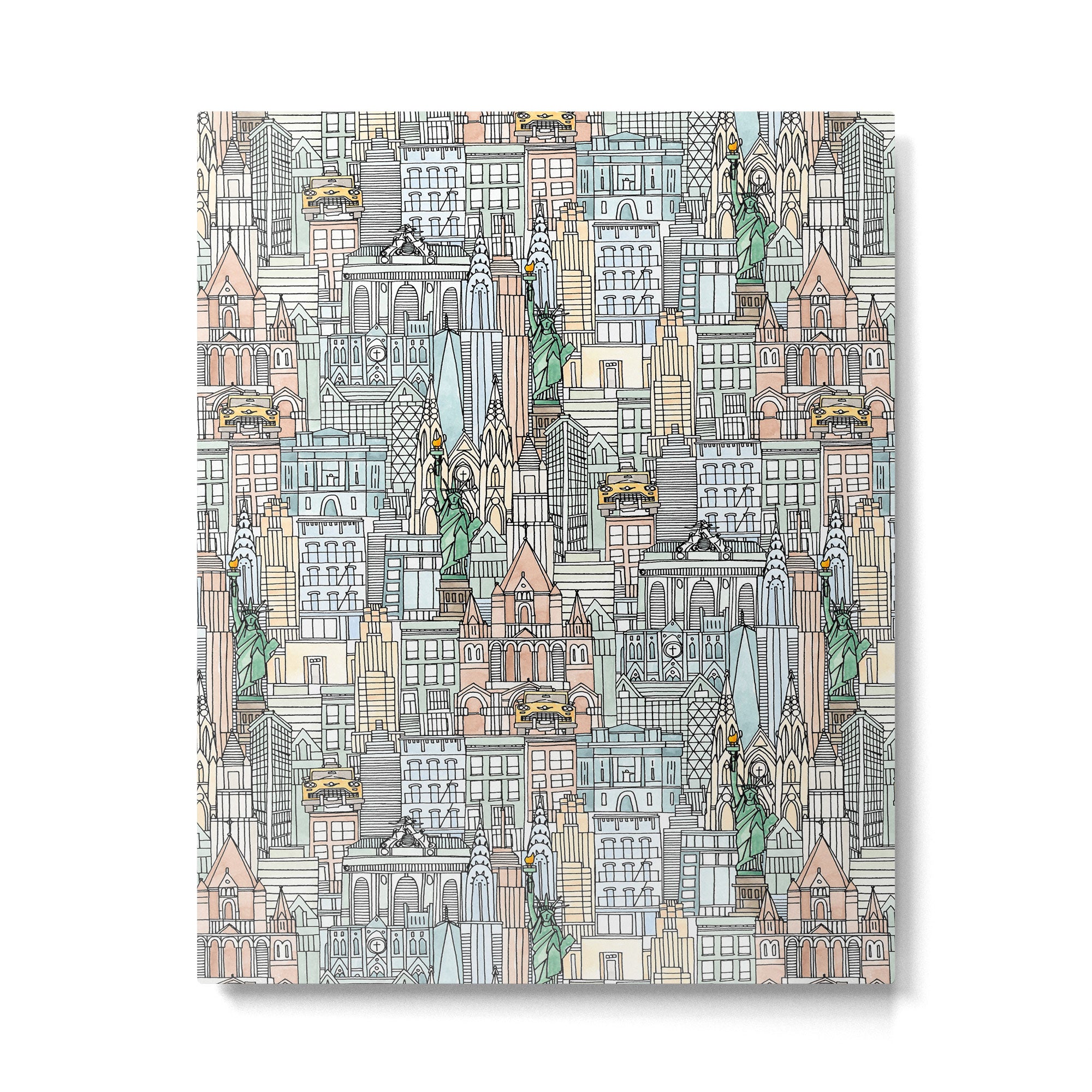 New York watercolor Metal Print Gallery Image 4