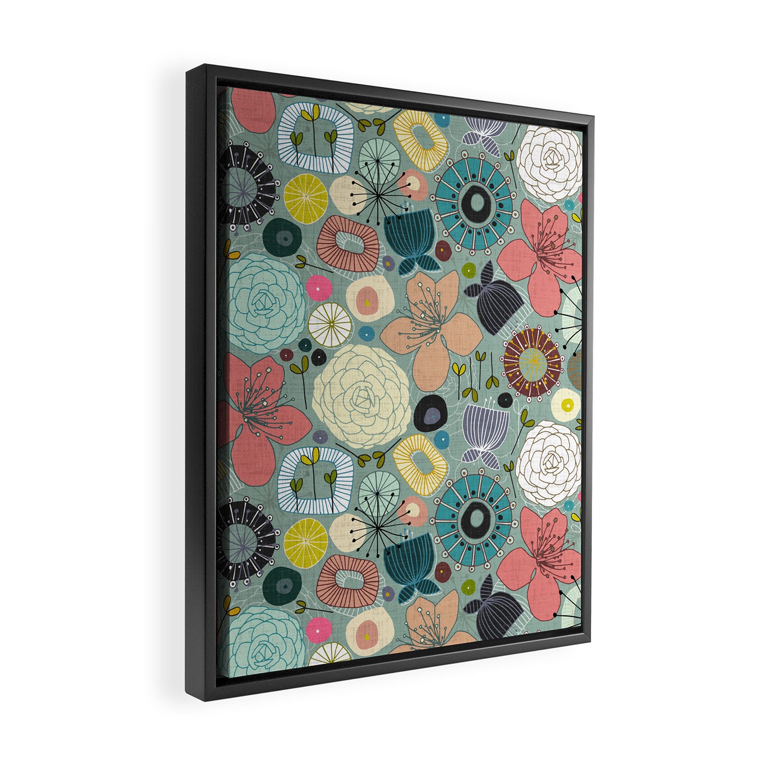 oriental blooms Framed Canvas Print Gallery Image 2