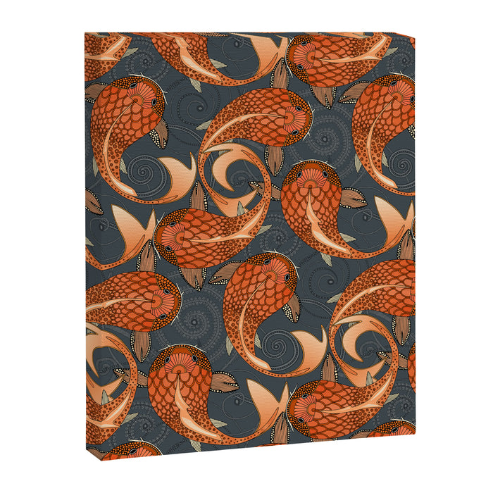 paisley fish gray Canvas Print Gallery Image 1