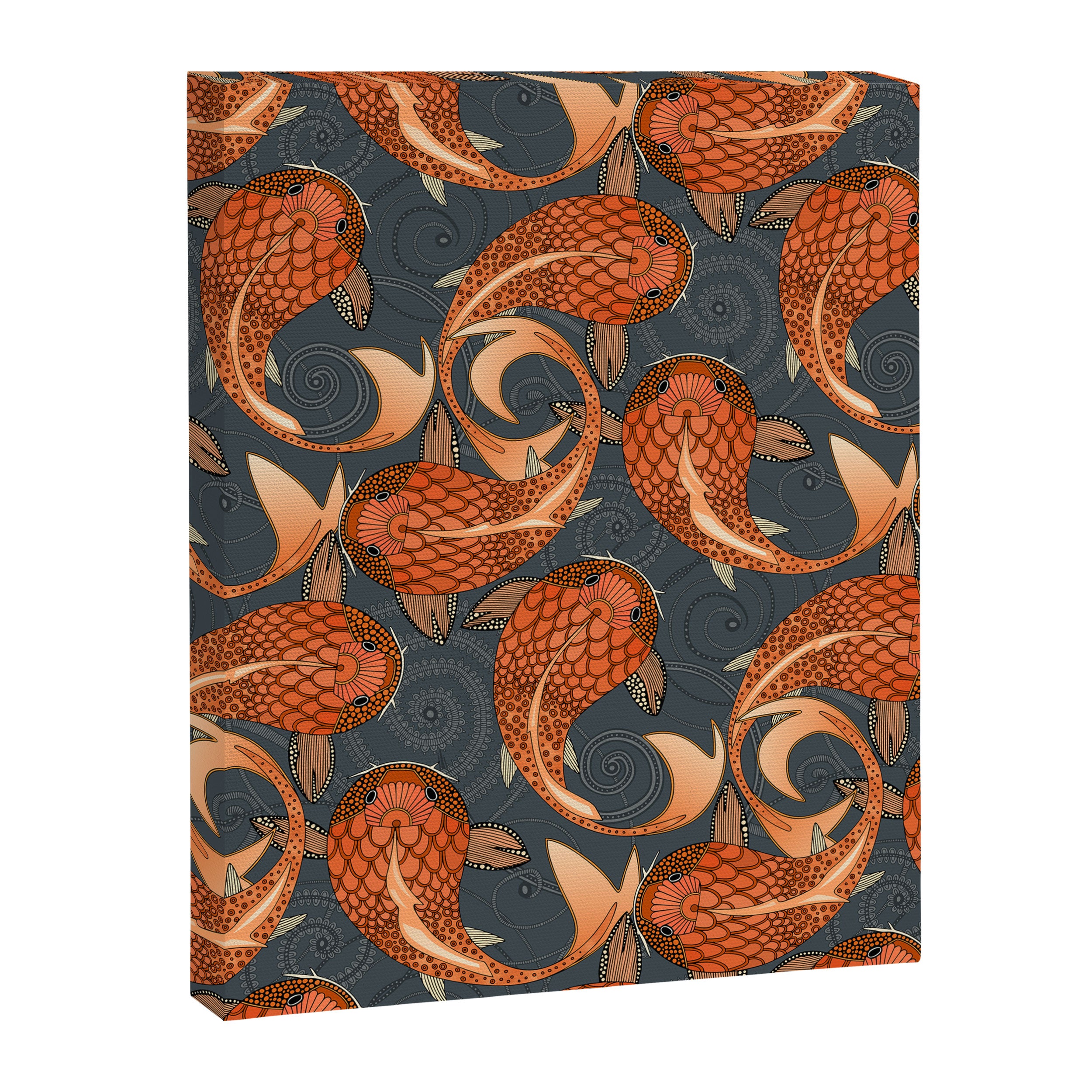 paisley fish gray Canvas Print Gallery Image 8