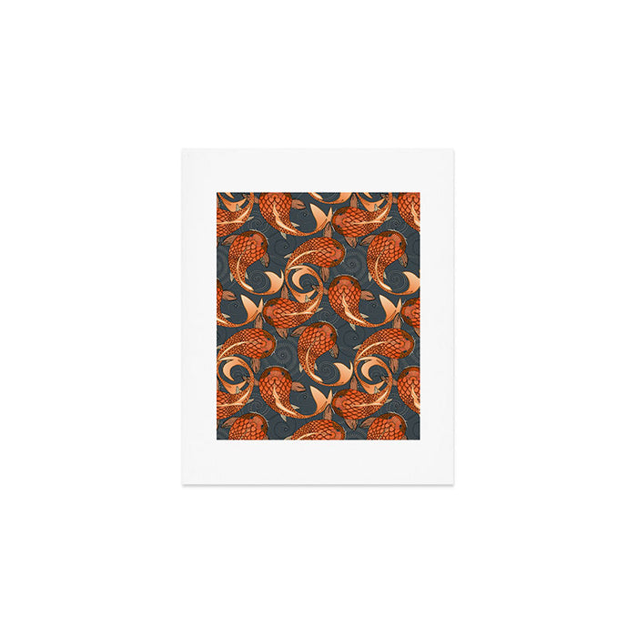 paisley fish gray Art Print Gallery Image 1
