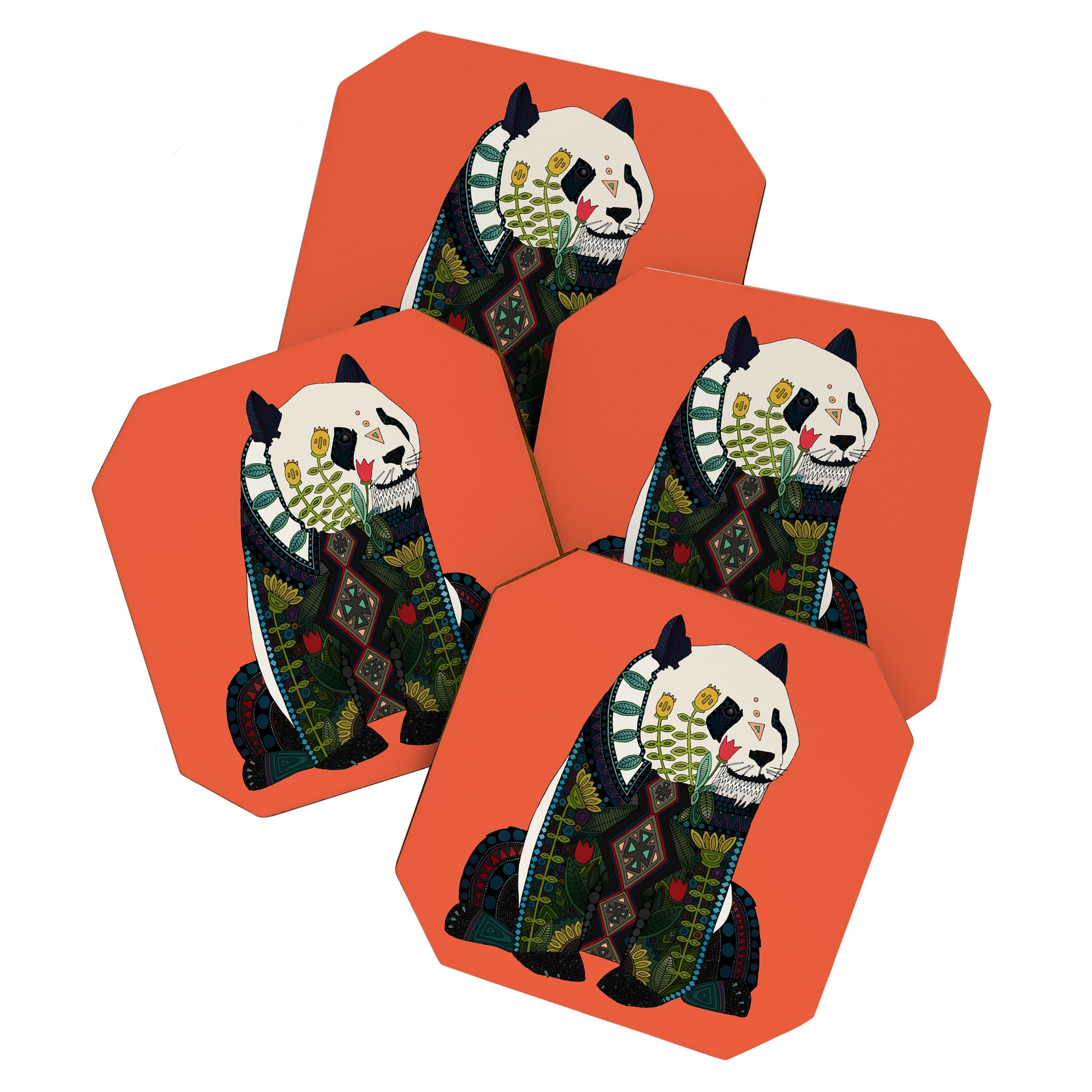 panda orange Coaster Gallery Image 1