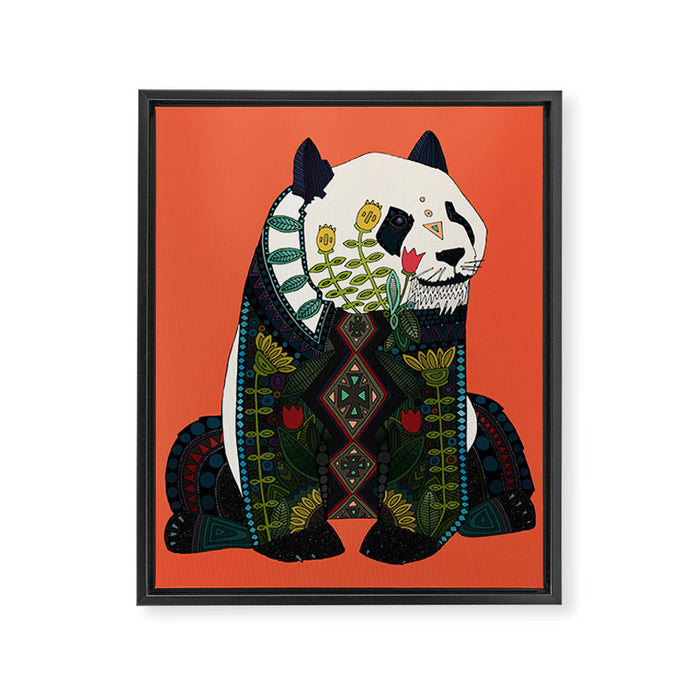 panda orange Framed Canvas Print Gallery Image 1