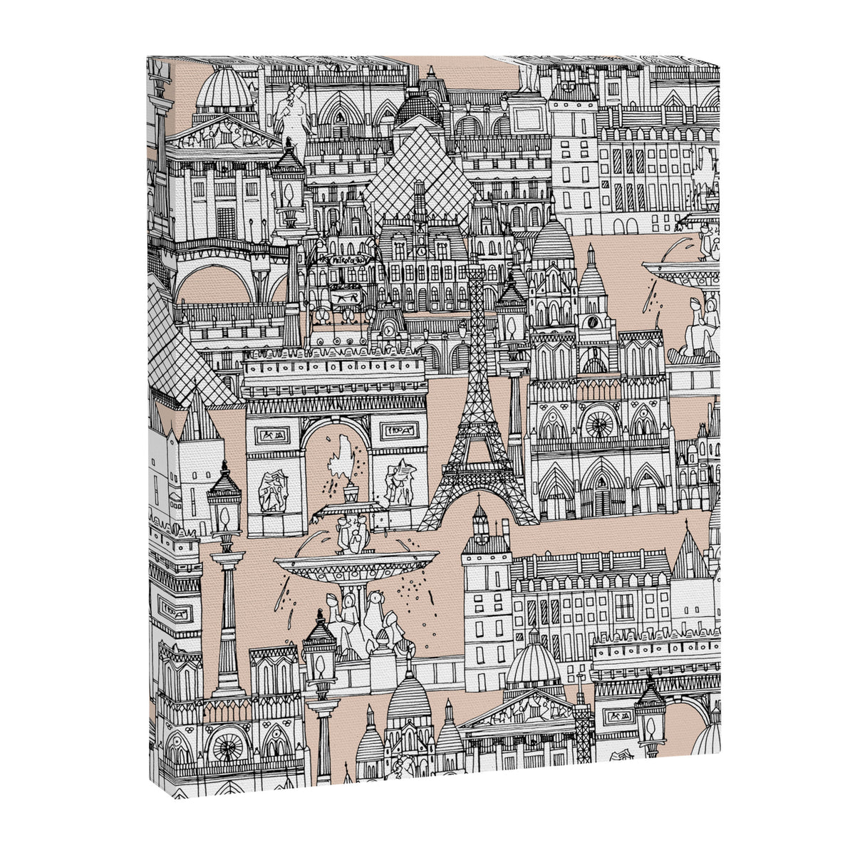 Paris toile sugar pink Canvas Print Gallery Image 8