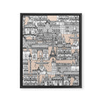 Paris toile sugar pink Framed Canvas Print Gallery Image 8