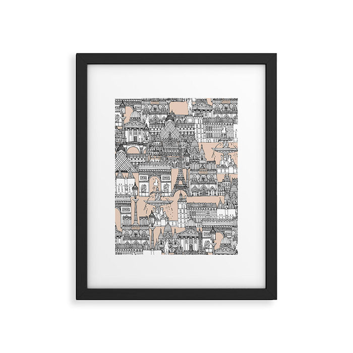 Paris toile sugar pink Framed Art Print Gallery Image 1
