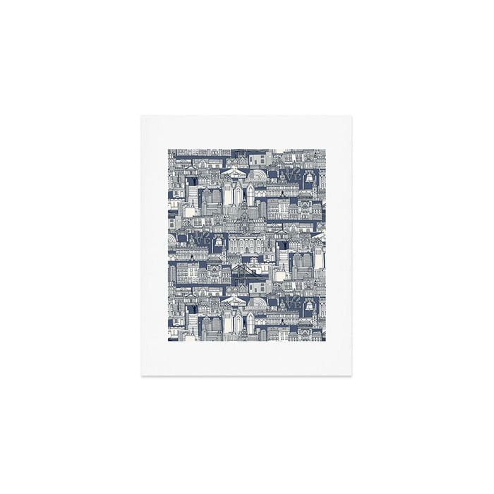Philadelphia toile blue indigo Art Print Gallery Image 1