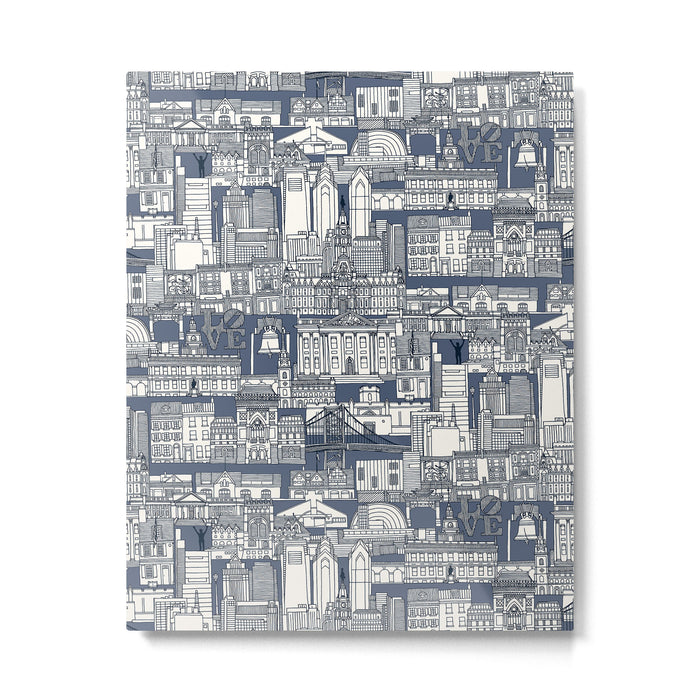 Philadelphia toile blue indigo Metal Print Gallery Image 1