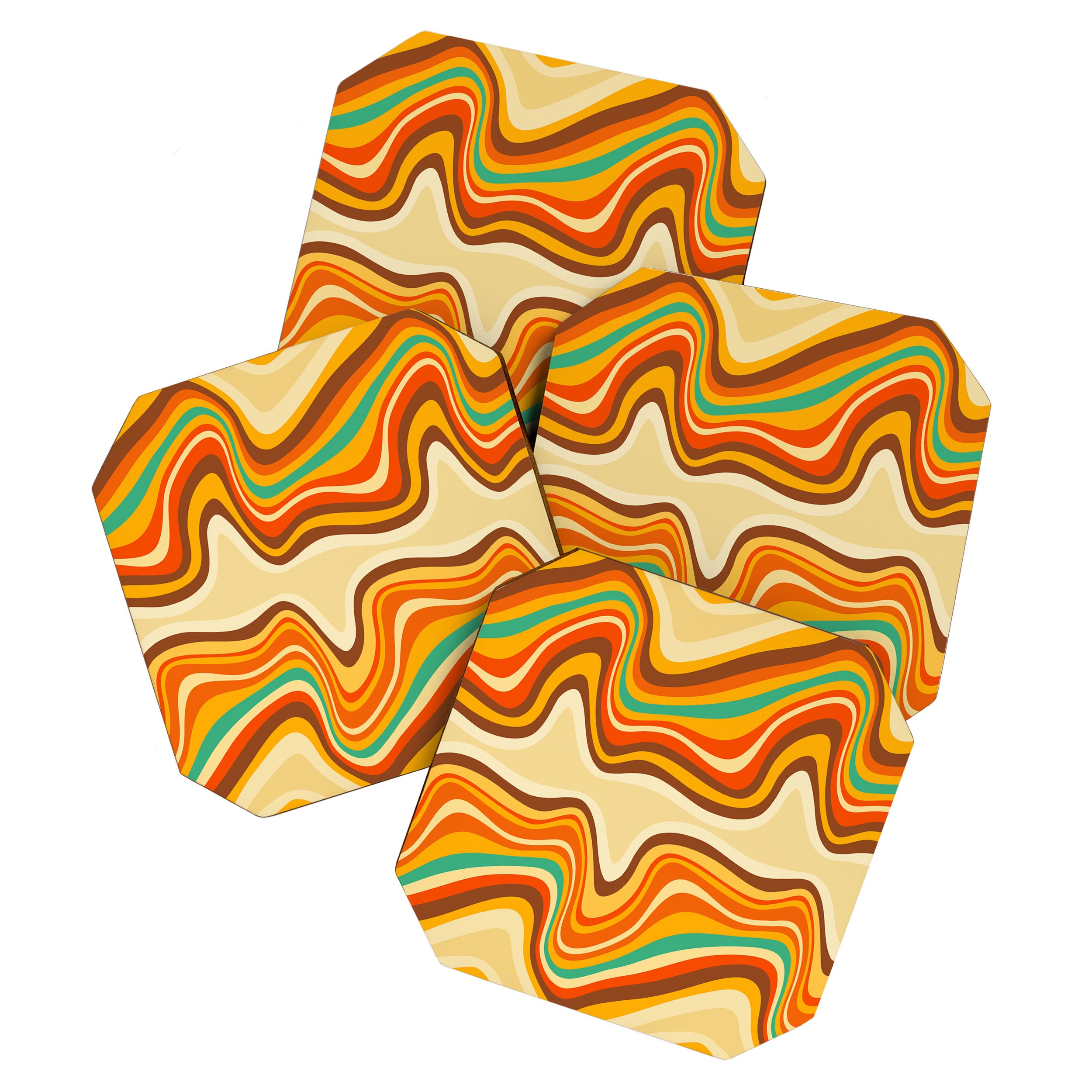 retro wave warm Coaster Gallery Image 1