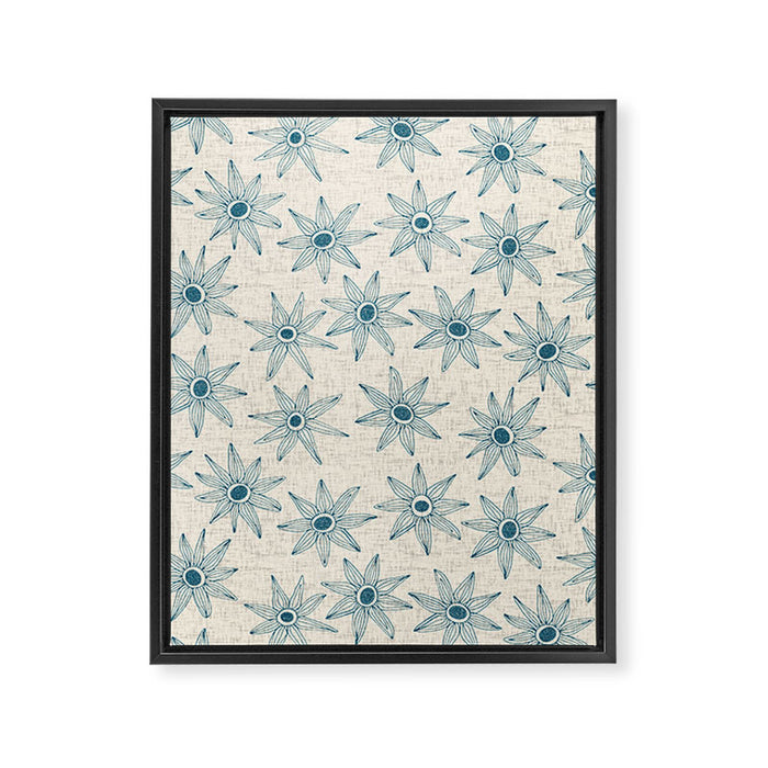 sema cream blue Framed Canvas Print Gallery Image 1