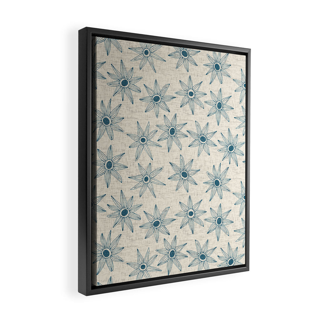 sema cream blue Framed Canvas Print Gallery Image 2