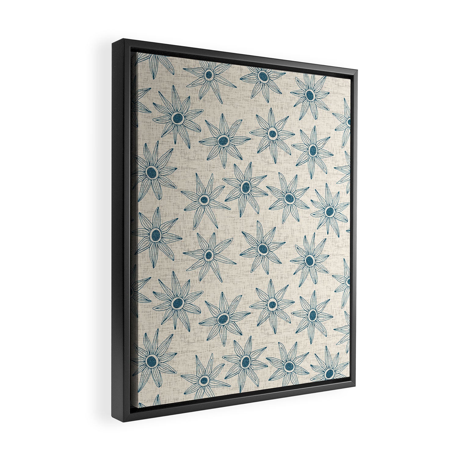 sema cream blue Framed Canvas Print Gallery Image 2