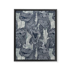 Tyrannosaurus rex indigo Framed Canvas Print Gallery Image 8