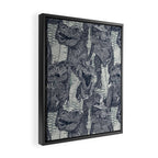 Tyrannosaurus rex indigo Framed Canvas Print Gallery Image 2