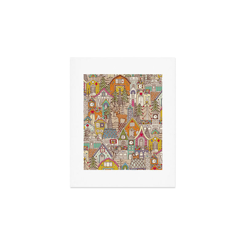 vintage gingerbread town Art Print Gallery Image 1