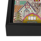 vintage gingerbread town Framed Canvas Print Gallery Image 3