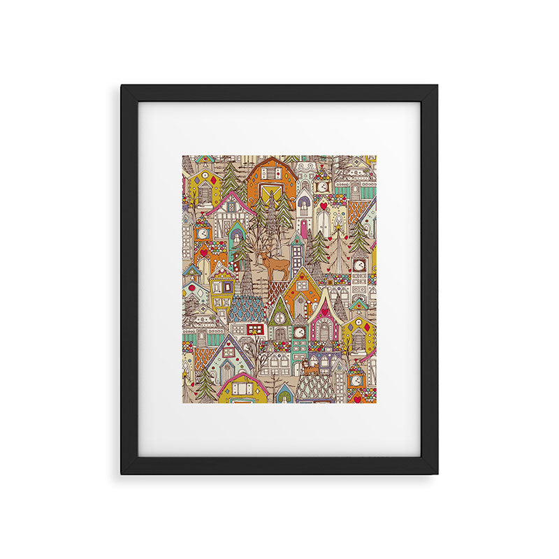 vintage gingerbread town Framed Art Print Gallery Image 6