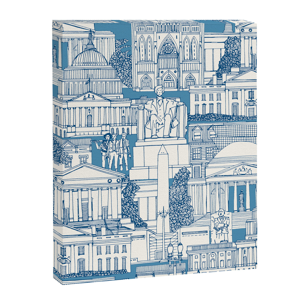 Washington DC toile blue Canvas Print Gallery Image 8