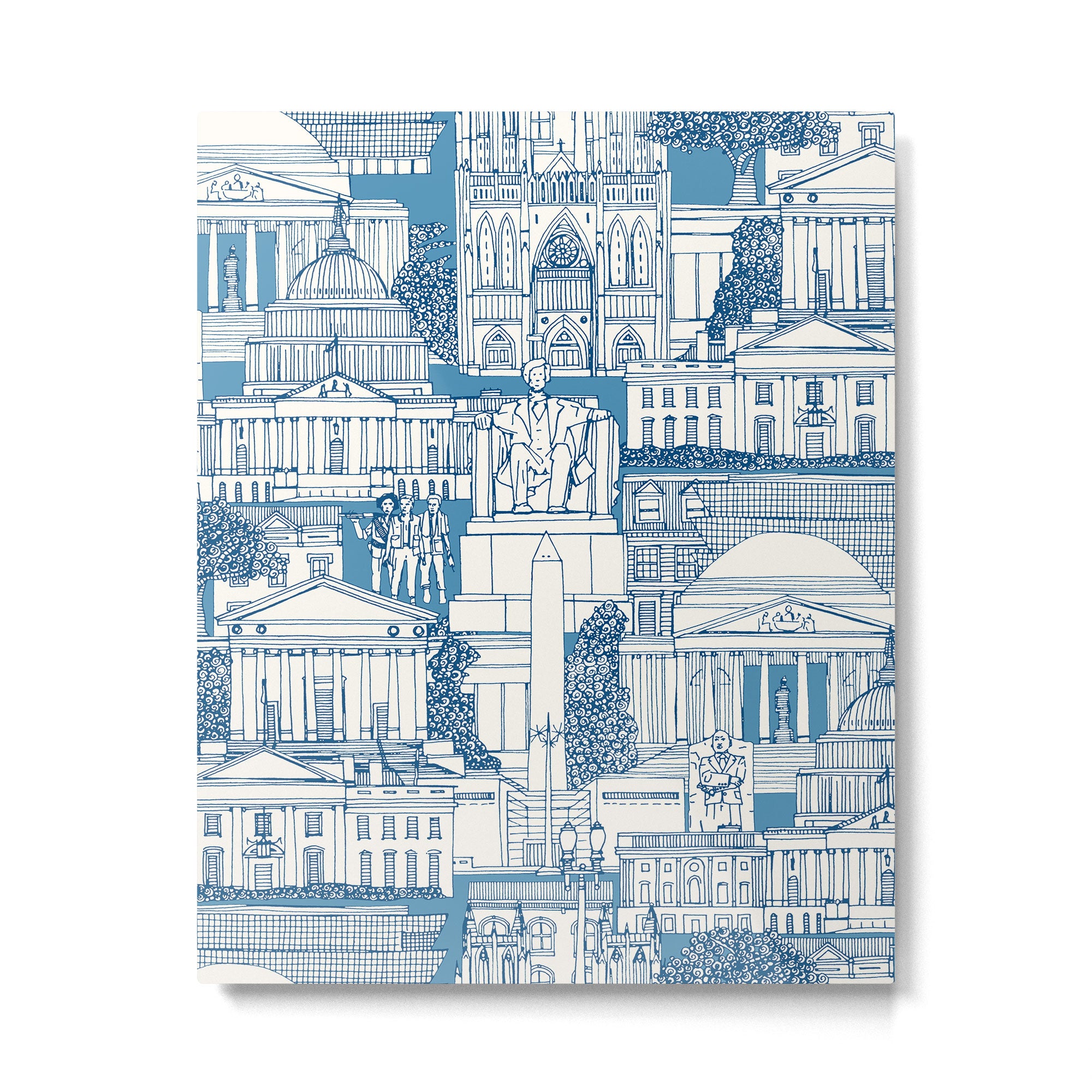 Washington DC toile blue Metal Print Gallery Image 6