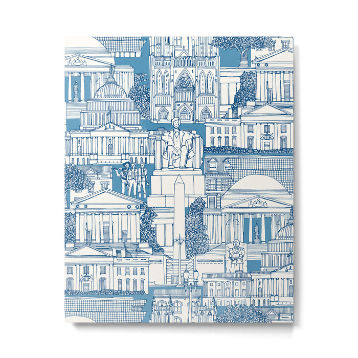 Washington DC toile blue Metal Print Gallery Image 1