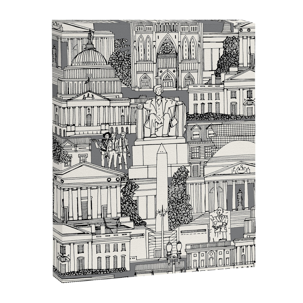 Washington DC toile gray Canvas Print Gallery Image 8