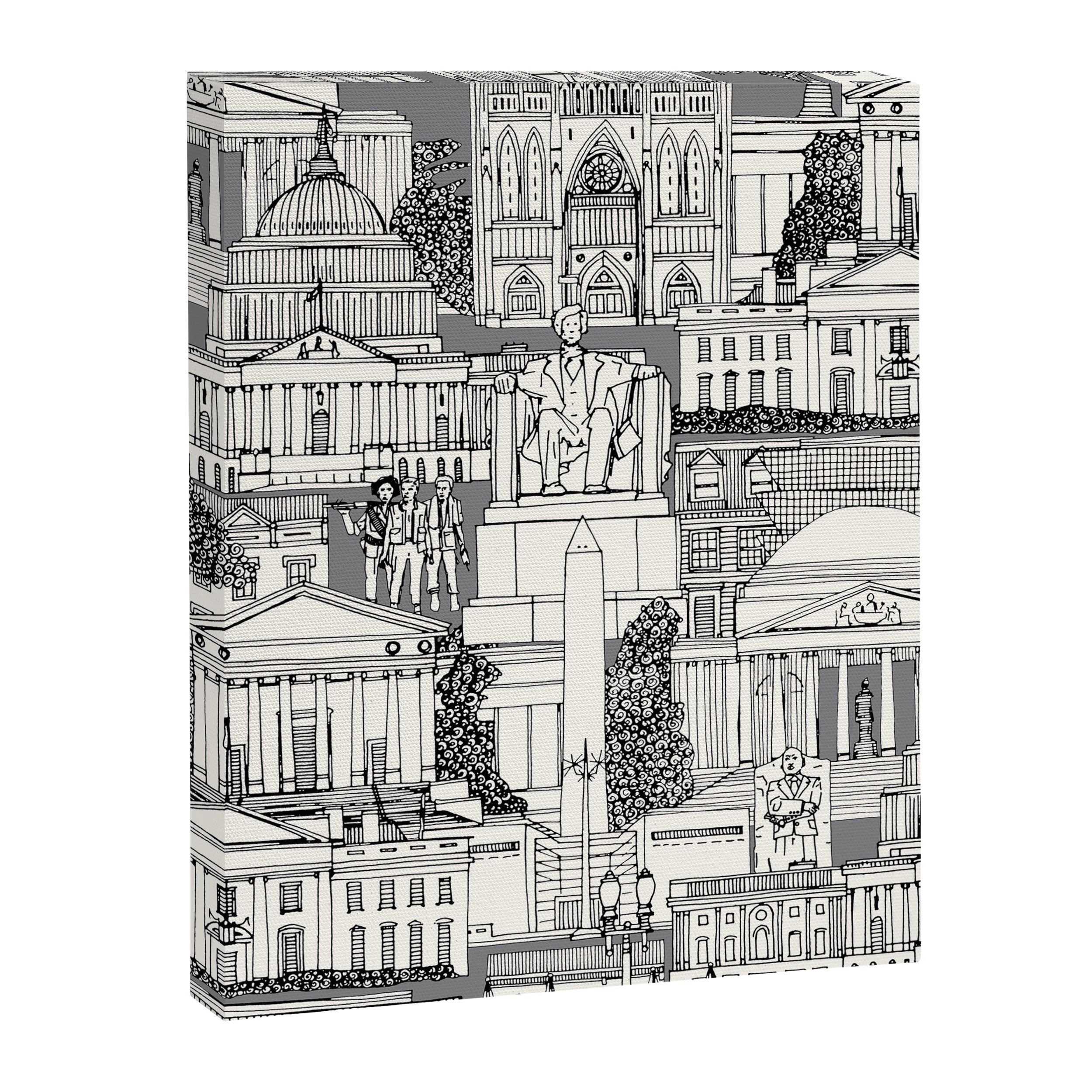 Washington DC toile gray Canvas Print Gallery Image 8