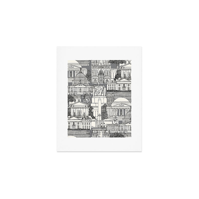 Washington DC toile gray Art Print Gallery Image 1